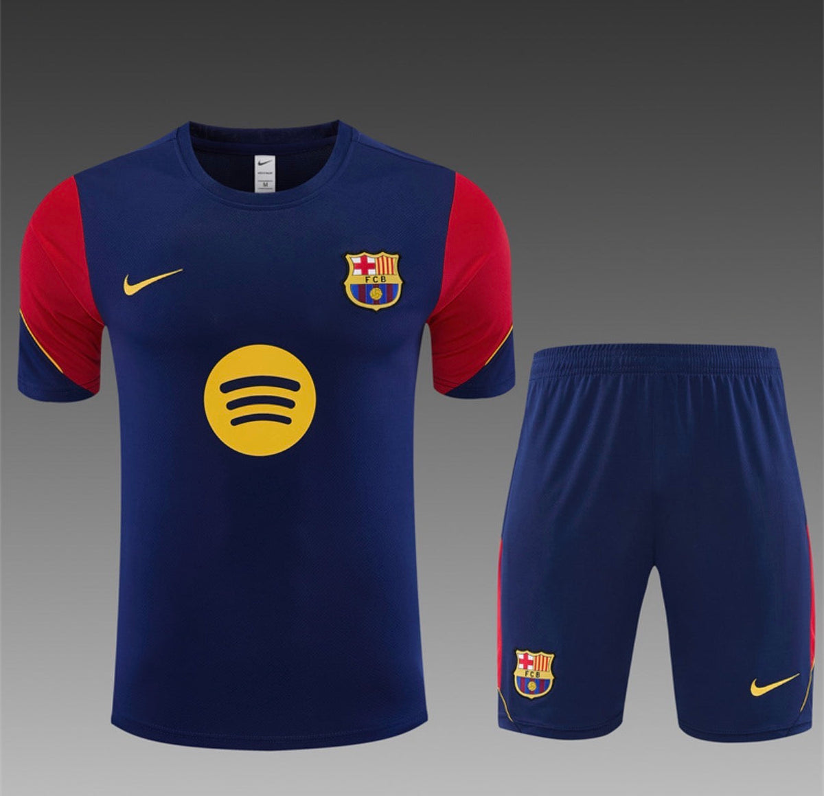 Ensemble Maillot + Short FC Barcelone Entraînement Bleu Marine/Rouge 2026/27