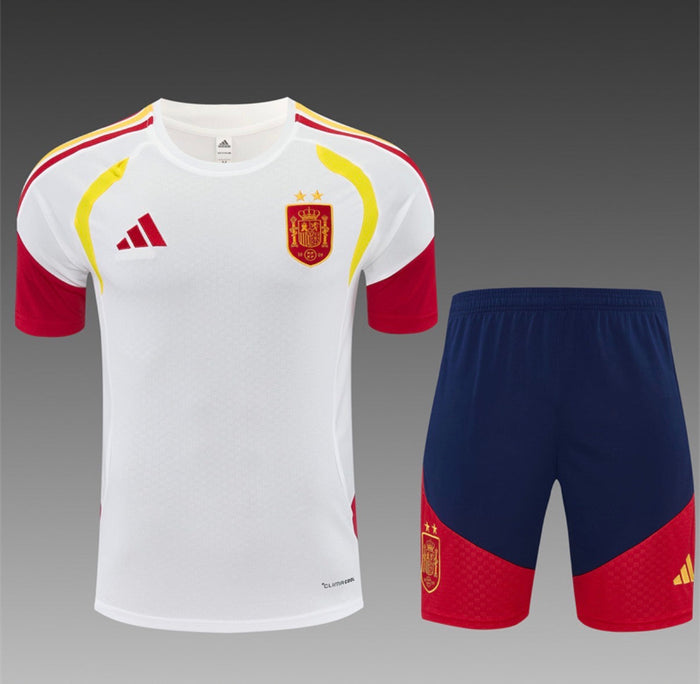 Ensemble Maillot + Short Équipe d'Espagne Blanc Rayures Diagonales 2026/27