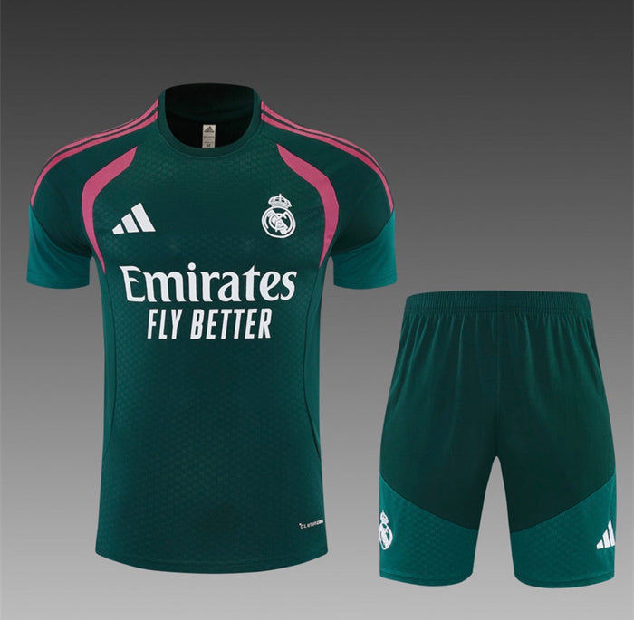 Ensemble Maillot + Short Real Madrid Entraînement Vert/Rose 2026/27