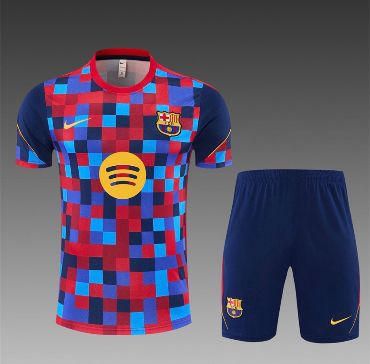 Ensemble Maillot + Short FC Barcelone Damier Rouge/Bleu 2026/27