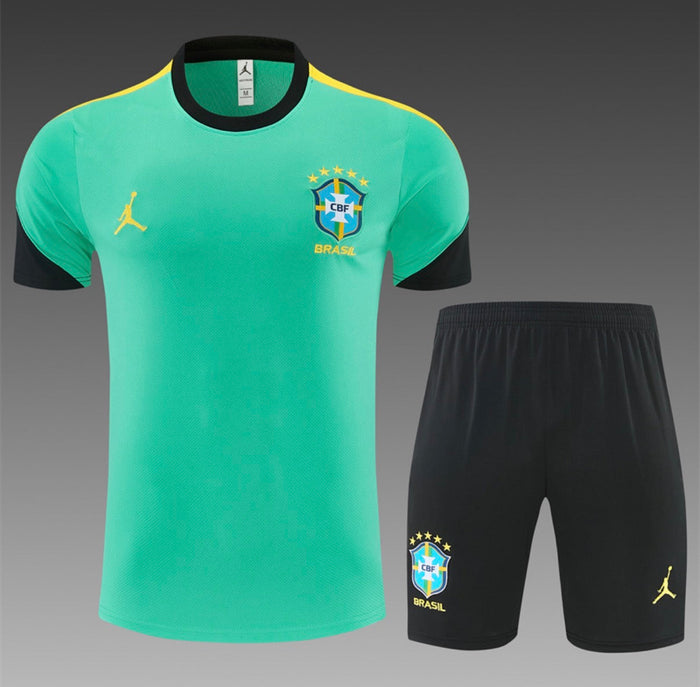 Ensemble Maillot + Short Brésil Entraînement Vert/Noir Jordan 2026/27