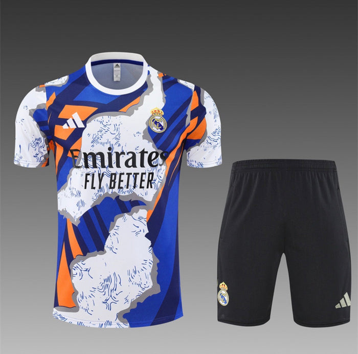 Ensemble Maillot + Short Real Madrid Entraînement Graphique Bleu/Orange 2026/27