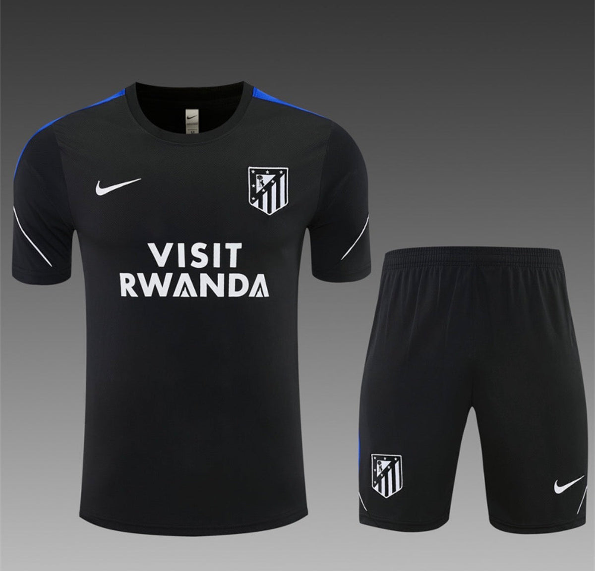 Ensemble Maillot + Short Atlético Madrid Entraînement Noir Visit Rwanda 2026/27